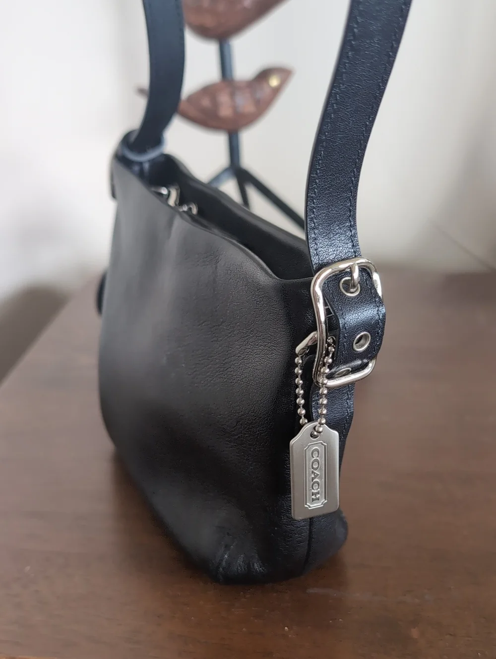 COACH Y2K ♣️Mini Coach Vintage Legacy Black Leather Demi/Mini  Duffelette Bag